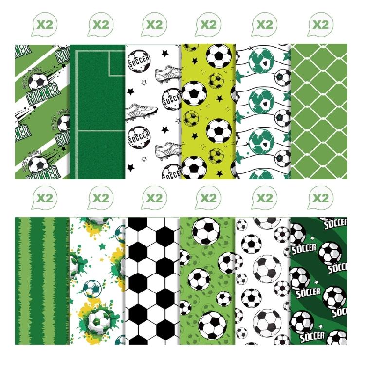 24 Sheets Scrapbooking Paper Football Themed Decorative Paper for Scrapbooking Journal Planner Album Invitation Card