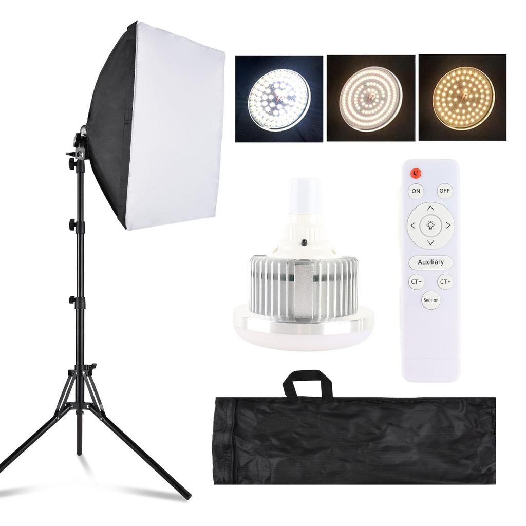 Studio Photography Light Kit Softbox Lighting Set Including 85W Bi Color LED Light + 40x40cm Softbox + 1.7m Light Stand