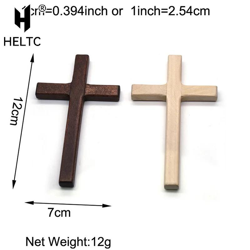 Croce di Legno Cristiana 12cm(4.7in) Crocifisso da Parete Pendente Grande Lungo Bicolore