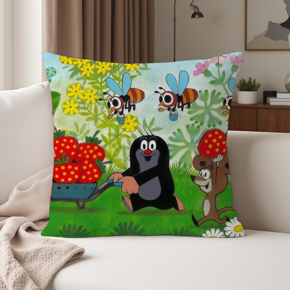Cute The Little Mole Art Pillow Case Suitable For Bedrooms Living Rooms Cars Home Decoration