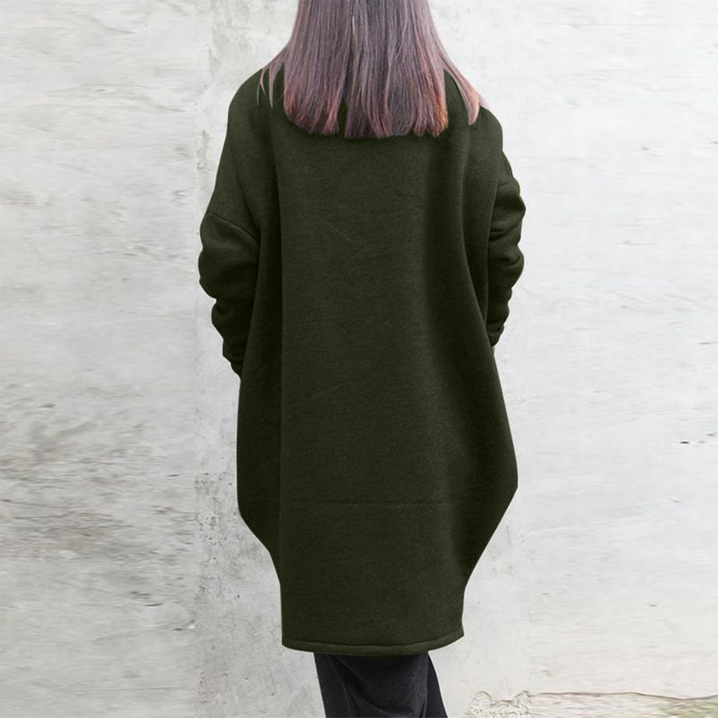 Women's Long Zip Up Hoodie Sweatshirt Full Zip Hooded Coat Casual Loose Fit Long Sleeve Outerwear with Pockets