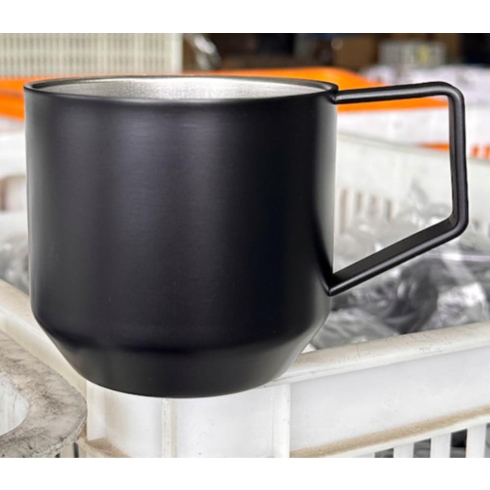 

stainless steel coffee cup, double-layer heat-insulated water cup 304 mug promotional gift, office desktop water cup. 368ml чорний