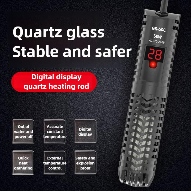 Fish Tank Electric Heating Rod Explosion Proof Glass Digital Display Heater Turtle Aquarium Automatic Thermostat