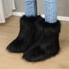 New European and American Spice Girls Fluffy Boots Women'sTide Autumn and Winter Warm Thick-soled Medium Boots Fluffy Boots Shibuya Fashion Snow Boots