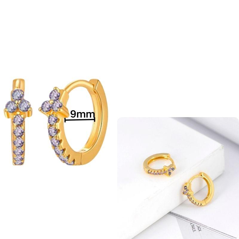 Damen 925 Silber Ohrstecker Lila Zirkon Ohrringe Creolen Lila Kristall Anhänger Ohrring Mode Hochzeits Schmuck