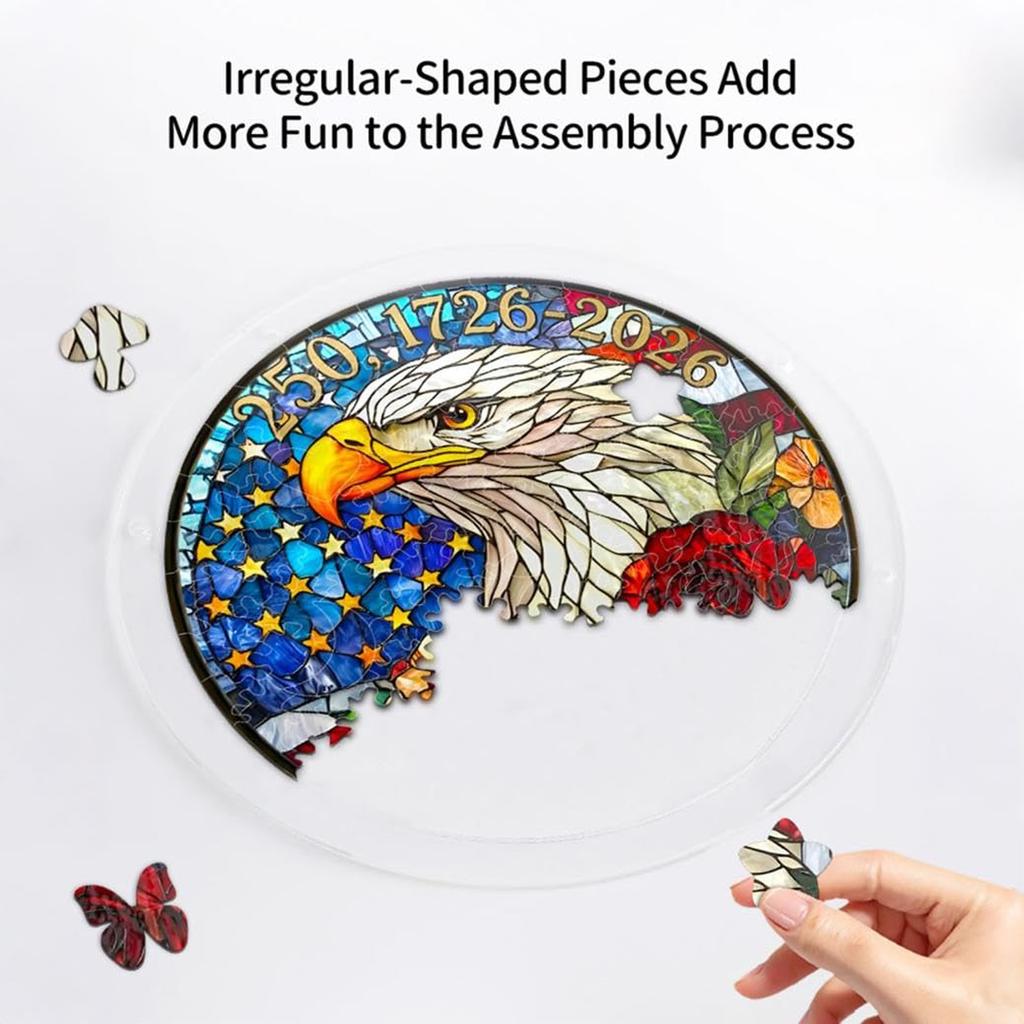 Acrylic Puzzles Curtain Decoration DIY Suncatcher Puzzle Kits with Chain for Women Men Mom Birthday Gift Home Decor