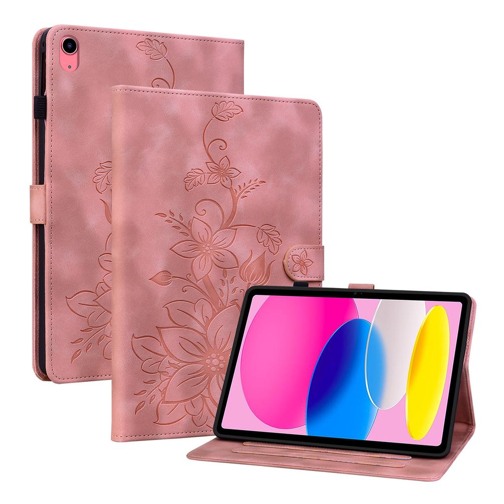 For Apple iPad (2022) (Also known as iPad 10th Gen,iPad (10th generation),iPad 10.9-inch).PU Leather Exquisite Floral Embossed Design Tablet Case