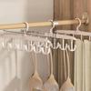 Rotating Clothes Hanger, MultiHook NonSlip Organizer, SpaceSaving Closet Storage Light Coffee Pink
