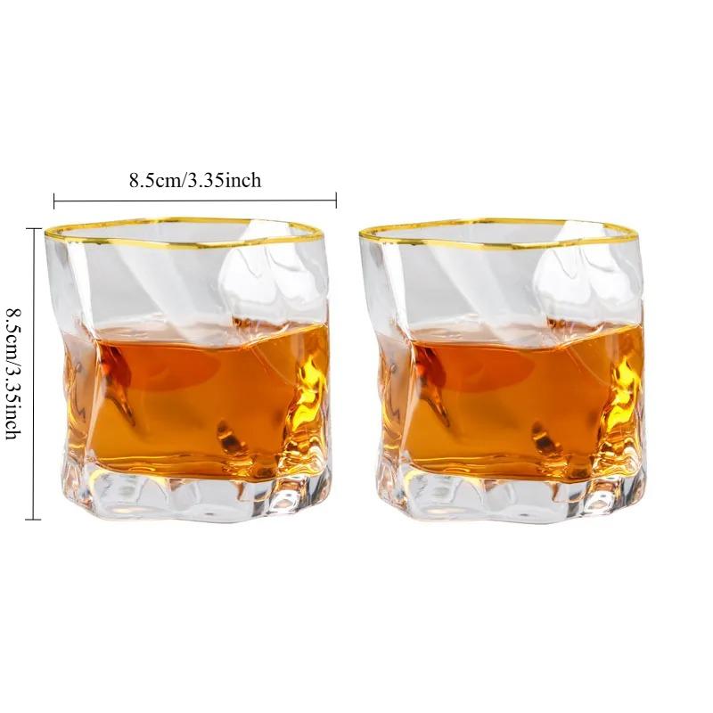 280ml/9.6oz Luxusní sklenice na whisky Vysoce kvalitní sklenice na koktejly Vícebarevné sklenice na víno Párty Bar Kreativní nepravidelná zkroucená sklenice