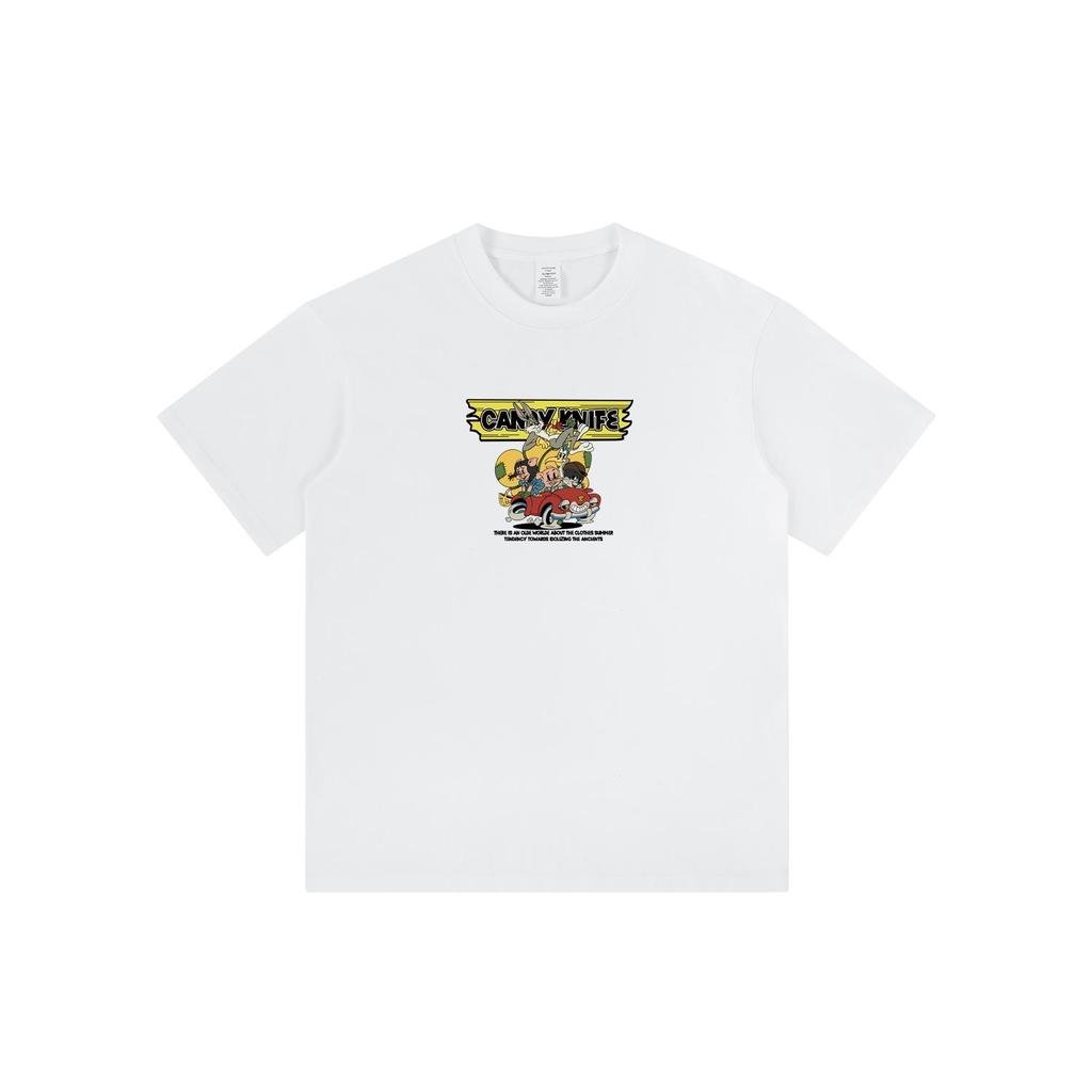 Trendy Streetwear Cartoon Print Hip-Hop Unisex T-Shirt: Versatile Short Sleeve Casual Top