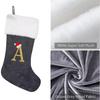 2026 Christmas Decorations: Grey Velvet Embroidery Letter Stocking Gift Bag
