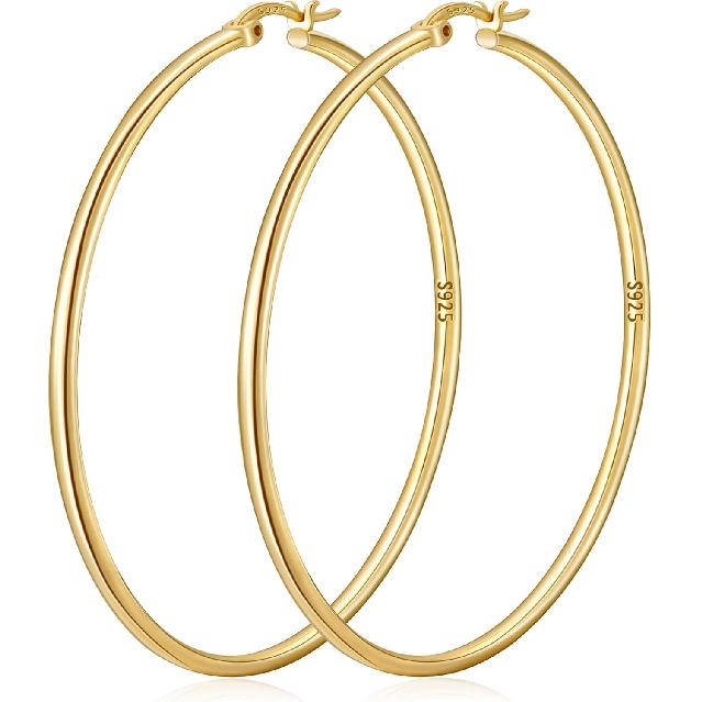 PAVOI 14K Gold Plated Chunky Huggies Earrings for Women - 925 Sterling Silver Posts Small Gold Huggie Hoop Earrings - Ultra Thick Hoops Trendy