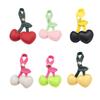 Stylish Cherrys Designs PU Leather Keychain For Women Portable Bag Charm Accessory