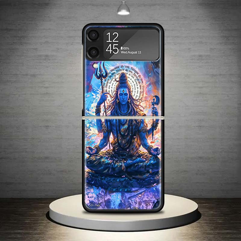 Lord Shiva Hindu God Buddha India Phone Case For Samsung Galaxy Z Flip 7 6 5 4 3 5G Shockproof Cover Z Flip7 Flip6 ZFlip5 Flip3