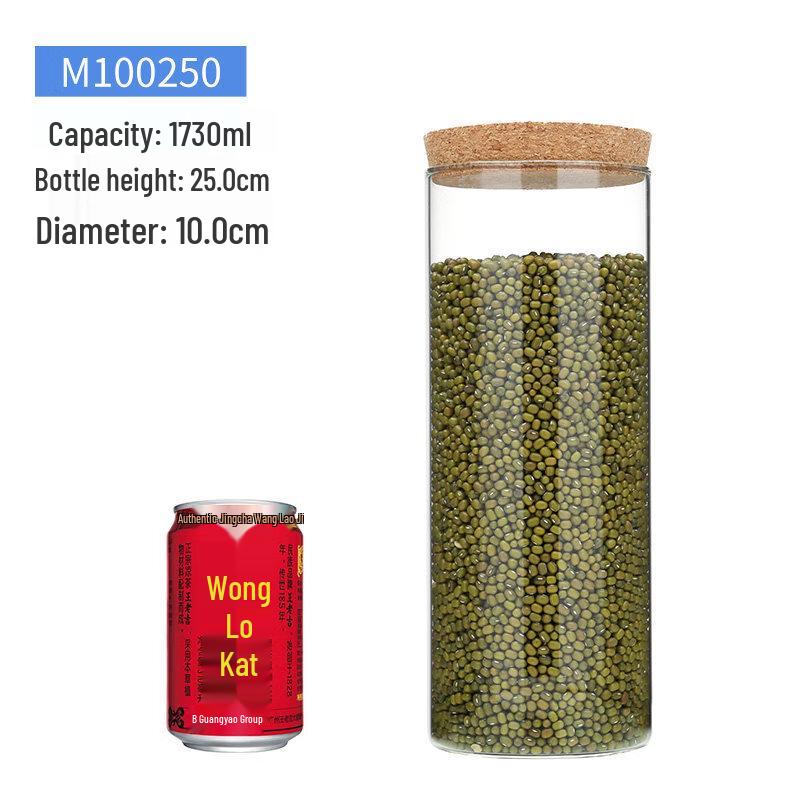 Transparent Glass Storage Jars with Cork Lids