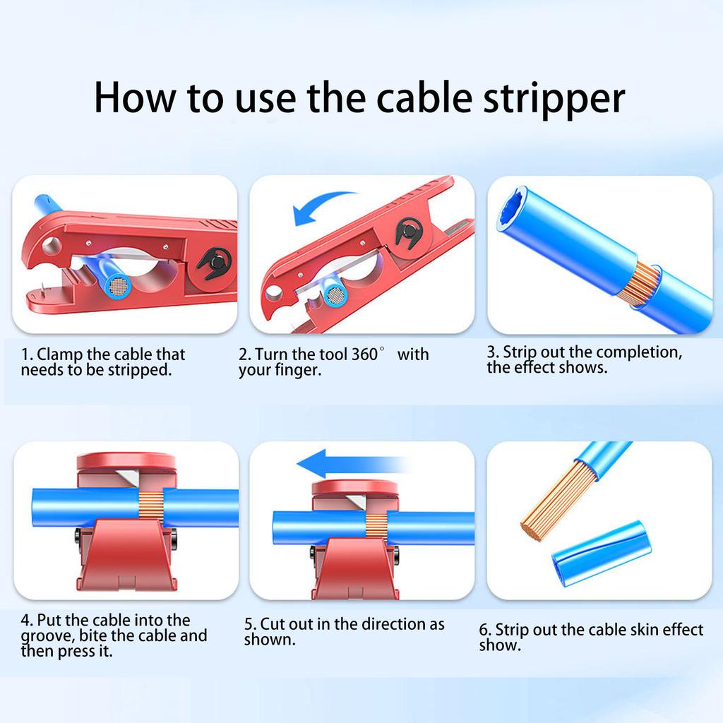 Electrical Wire Stripper Wire Stripper Accurate Crimping 360° Rotation Cutting Electrical Cable Wire Stripping Tool