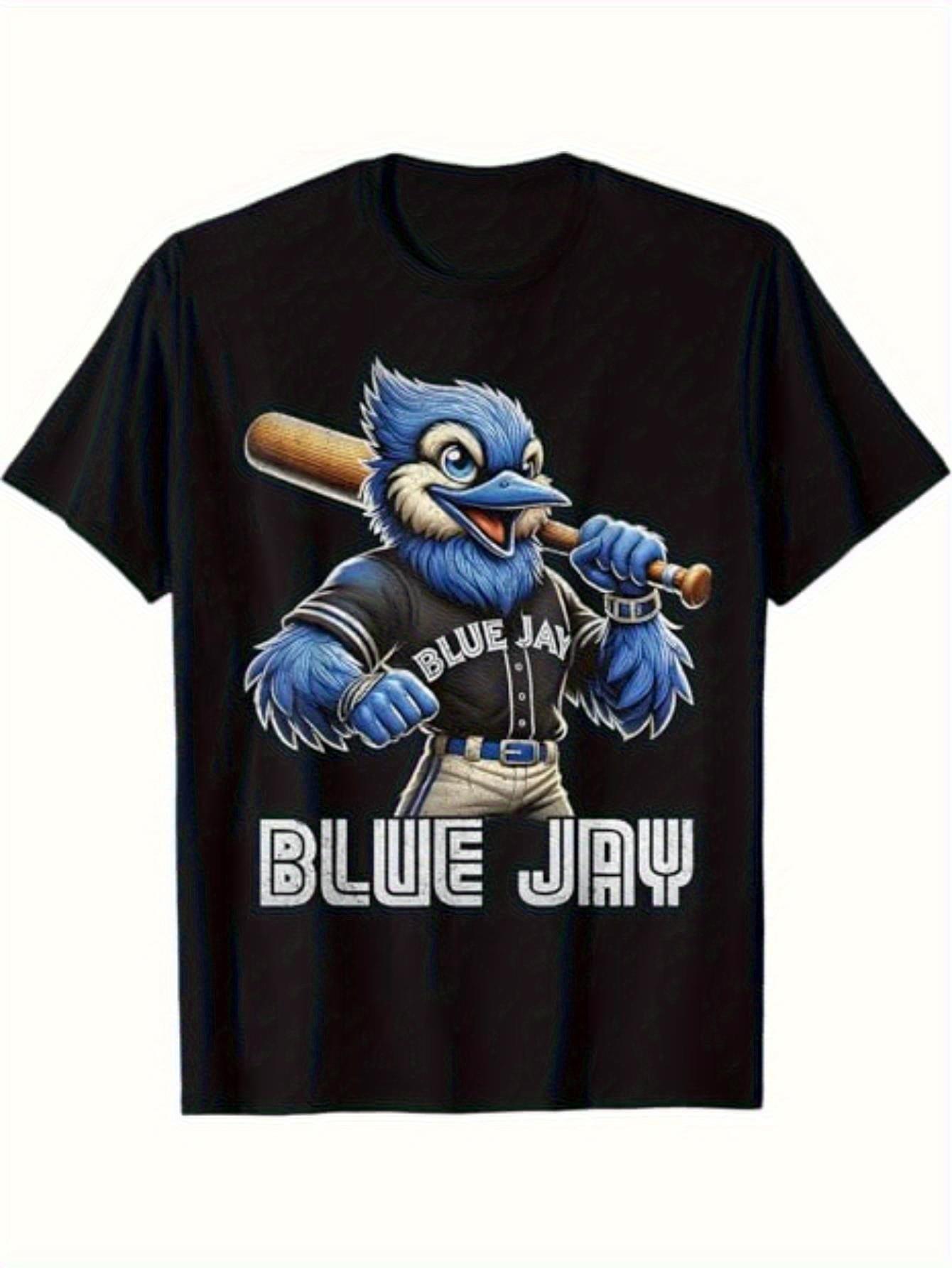 Allseason Apparel Unisexs Womens Black Vintage Toronto Baseball Graphic TShirt Retro Blue Jay Bird Bold BLUE JAY Print S