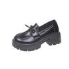 With Skirt Cute White Platform Small Leather Shoes Women's 2024 New Summer and Autumn Heightening Retro British Style Loafers