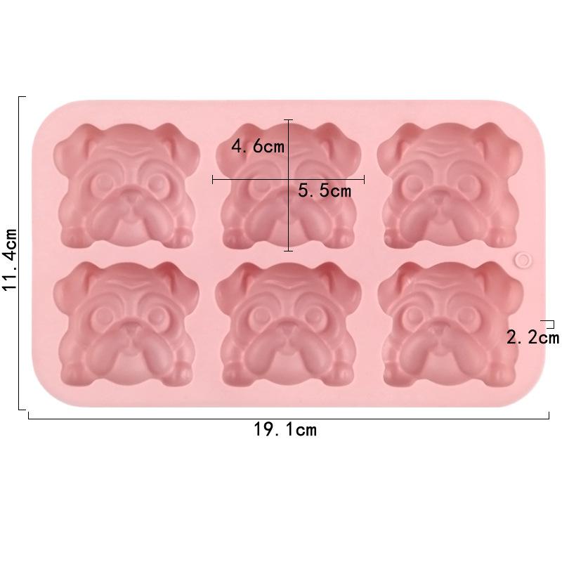 1Pcs Cartoon Animal Swan Love Soap Candy Cookies Ice Cube Tray Mold Bulldog Chocolate Silicone Mold Kitchen Baking Tools!