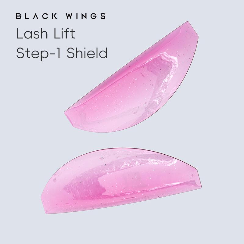 BLACKWINGS 1 Pair Eyelash Perm Silicone Pads, Curling Pads for Lash Lift, with Size Guide Chart, Hypoallergenic Reusable Accessories