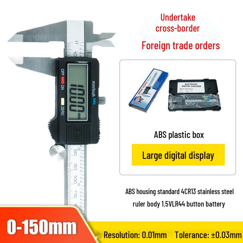 Industrial Grade Stainless Steel Digital Vernier Caliper with Plastic Shell