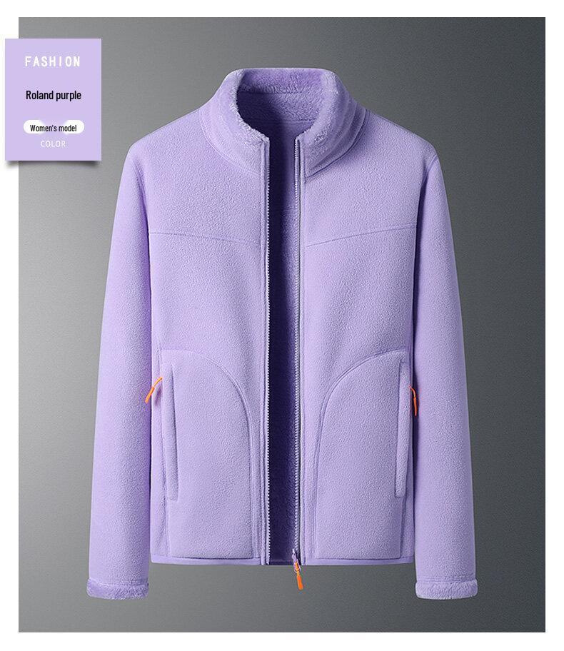 2023 Autumn/Winter Double-Sided Polar Fleece Jacket for Couples - Warm, Thickened, Wearable Outdoors