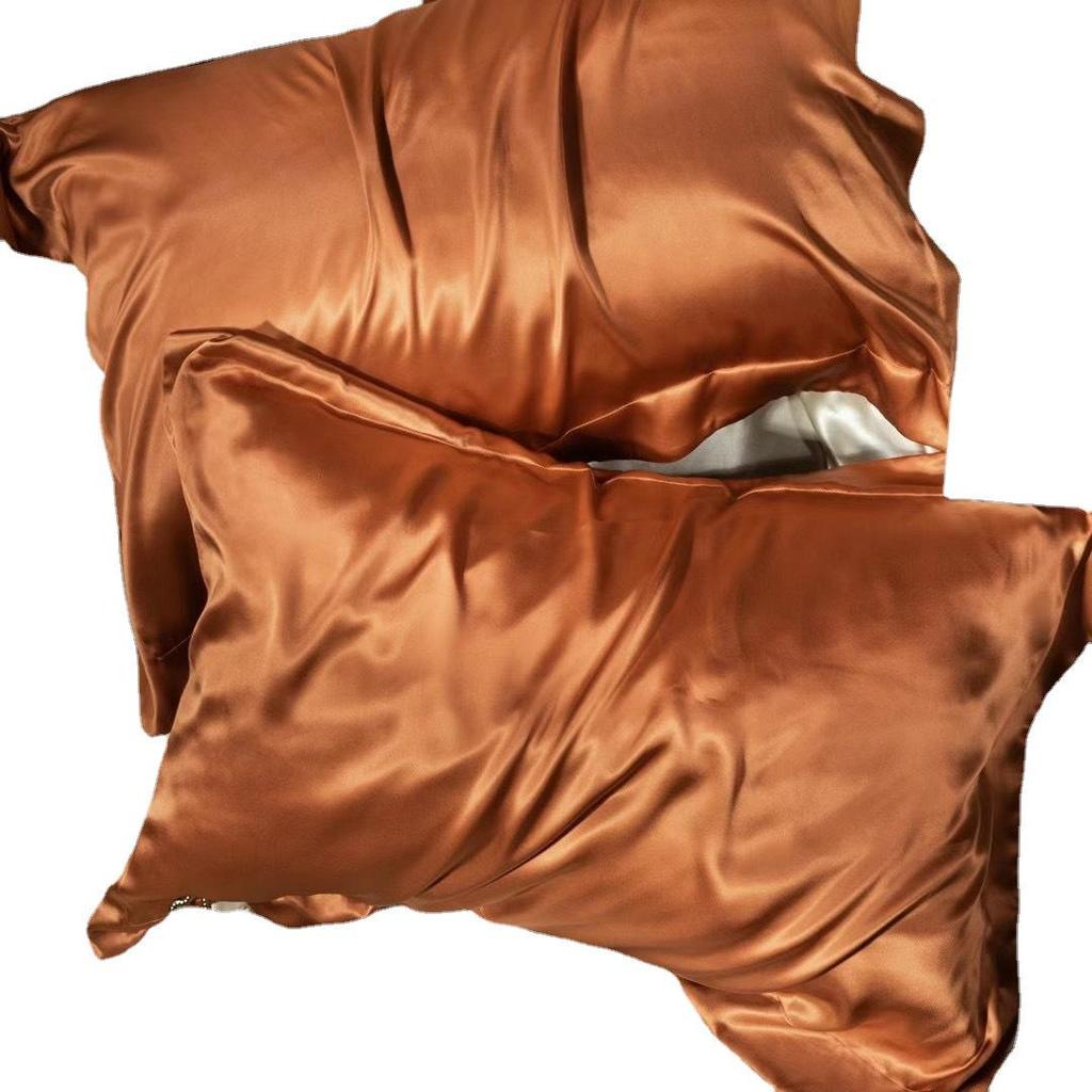 Double-Sided Mulberry Silk Pillowcase - Ice Silk, Wide Edge, Solid Color, and Beautiful Design.