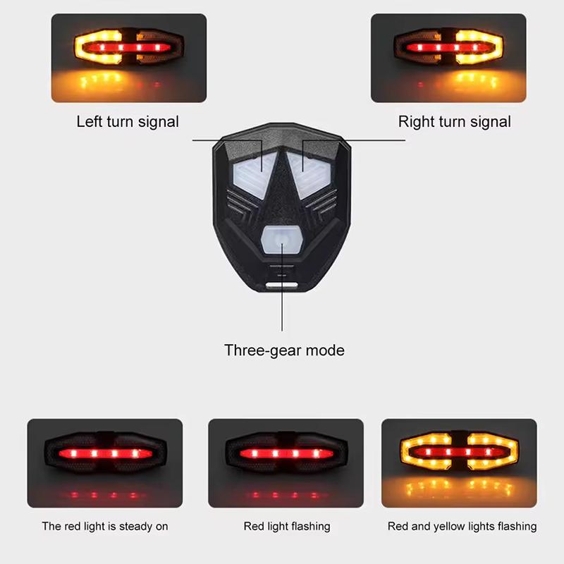 Turn Signal Bike Tail Lights Wireless Remote Control Bicycle Taillight Direction Indicator Rechargeable Road Cycling Rear Lamp