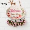 Soft Color Door Number Plate Welcome Sign for Front Door, Entrance Plate, Pastoral Rustic House Wooden Hanging Plaque Home Outdoor Wall Decor Textured