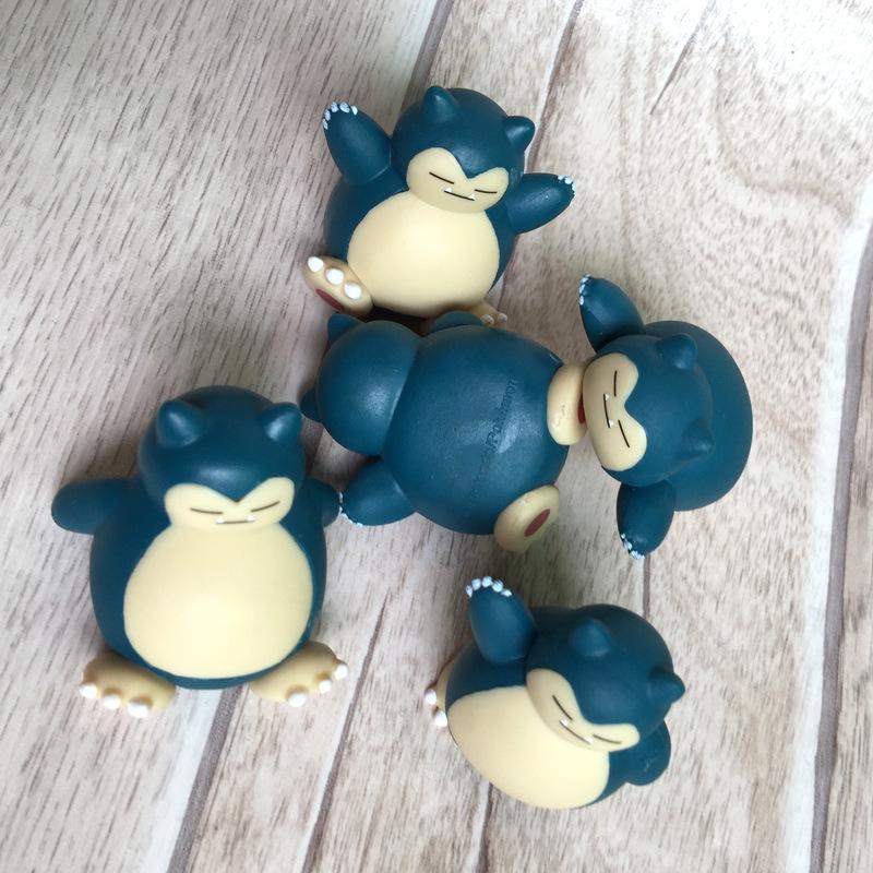 5Pcs/Set  Cartoons Anime Figure Snorlax Cake Decoration Doll Action Model Toys Kids Gifts