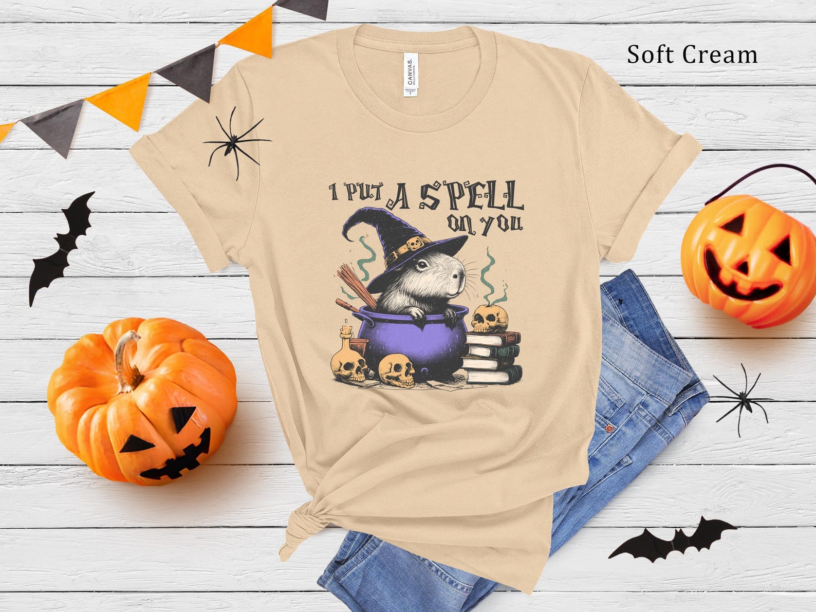 Capybara Witch T-Shirt | Funny Halloween Tee S