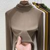 Pile collar bottoming shirt women's inner wear autumn and winter new slim-fitting high-neck warm and thin long-sleeved women's top