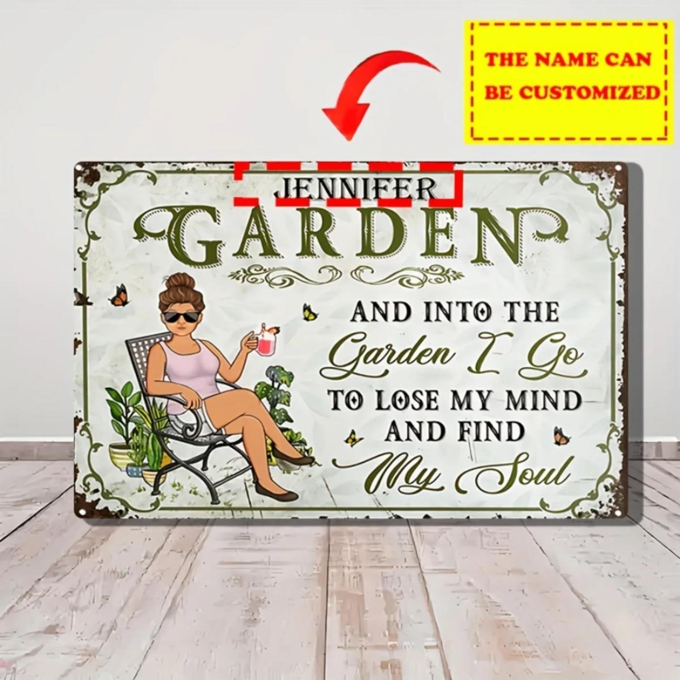 

Retro Metal Garden Sign Tin Plate Art Waterproof Home Decor Wall Art Personalized Gift білий