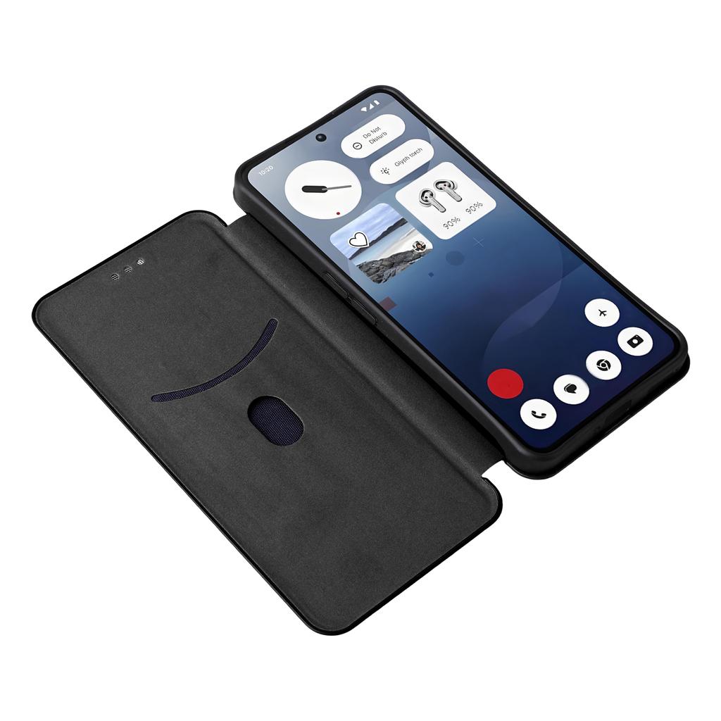 For Nothing Phone (3a) Case Carbon Fiber Texture Drop-Proof PU Leather Phone Cover