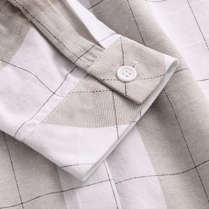 Women Spring Long Sleeve Plaid Casual Loose Lapel Turn Down Collar Blouse Tops