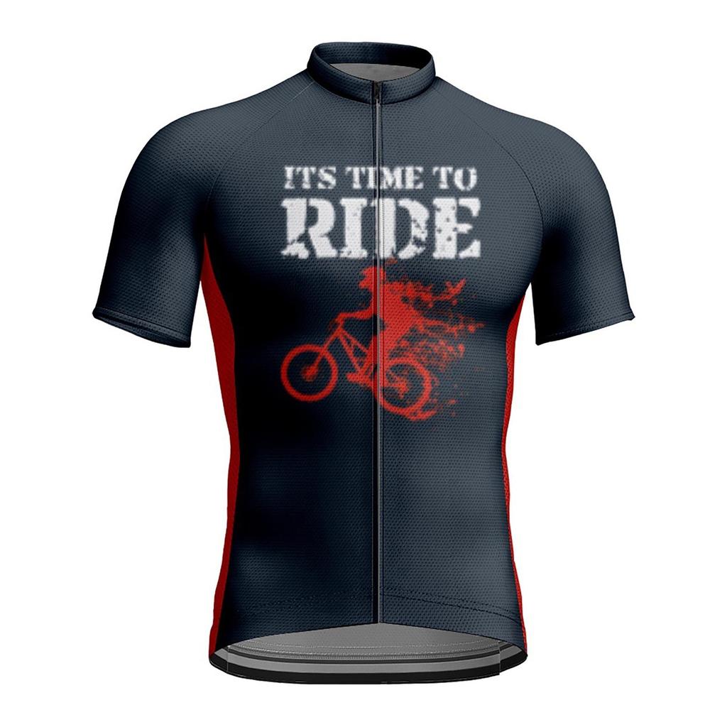 Summer Men's Short Sleeved Cycling Suit 3D Printed Elastic Tight Top