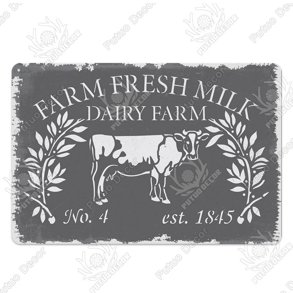 Decor Cow Vintage Tin Sign Retro Metal Sign Decorative Plaque Farm House Shop Garage Wall Decor Cow Posters