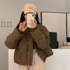 Korean Style Women's Winter Clearance: Short, Thick, High-Waisted Down Cotton-Padded Jacket
