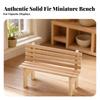 Miniature Fir Wood Bench Rustic for Shelf Decor, Craft Aficionados