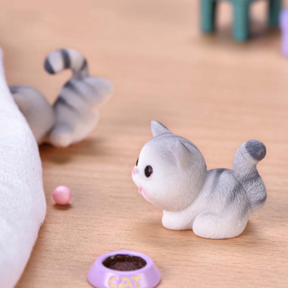 Naughty Cute Micro Landscape DIY Kitten Resin Craft Ornament Small Statue Figurines Miniatures