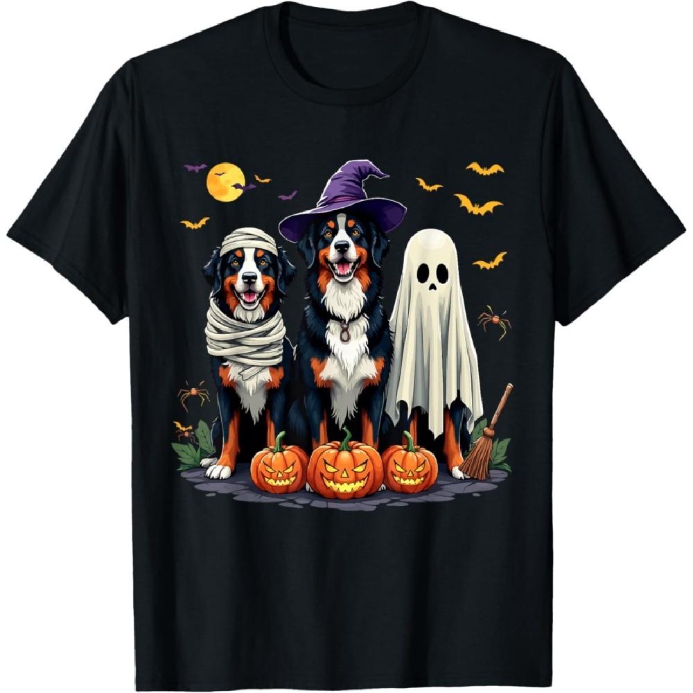 

Bernese Mountain Dog Halloween Costume Mummy Witch Ghost Dog Men Women Kids T-Shirt XXXXXL чёрный