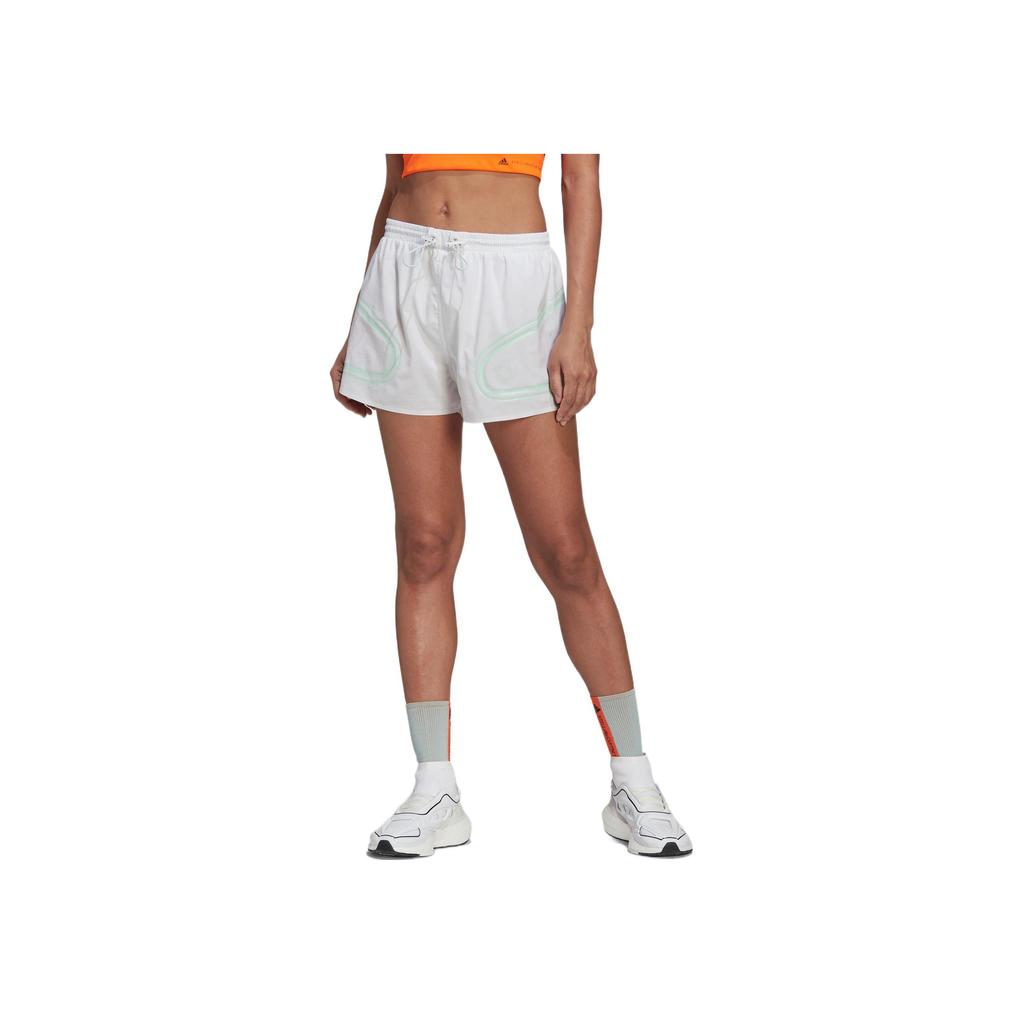 Adidas X Stella McCartney Color Block Striped Sports Shorts Women Shorts White HD9119
