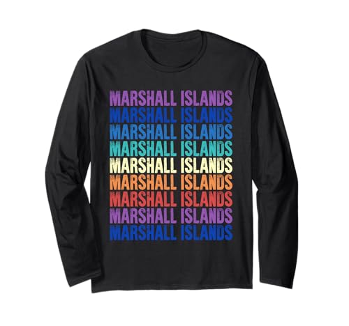 Marshall Islands Colorful Long Sleeve T-Shirt