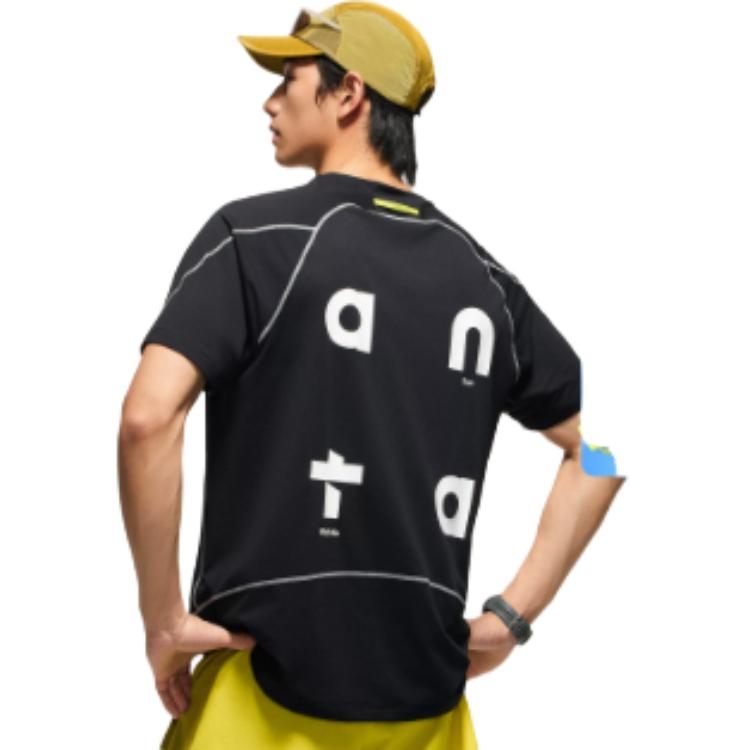 Anta Mens Short Sleeve Knitted T-Shirt Summer 2026 Men Tops Basic-Black 952625103-2