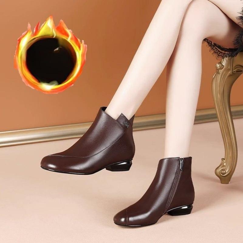Retro Fashion Thick-heeled Short Boots Autumn and Winter Ankle Boots Women