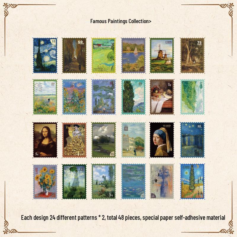 Vintage Edebi Pul Çıkartmaları - Dergiler ve Kendin Yap El Sanatları İçin Filateli Müzesi Serisi