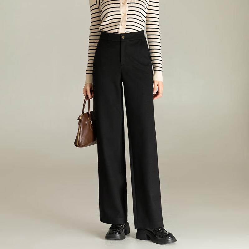 Mengshuya Women's High-Waist Slim-Fit Straight-Leg Pants