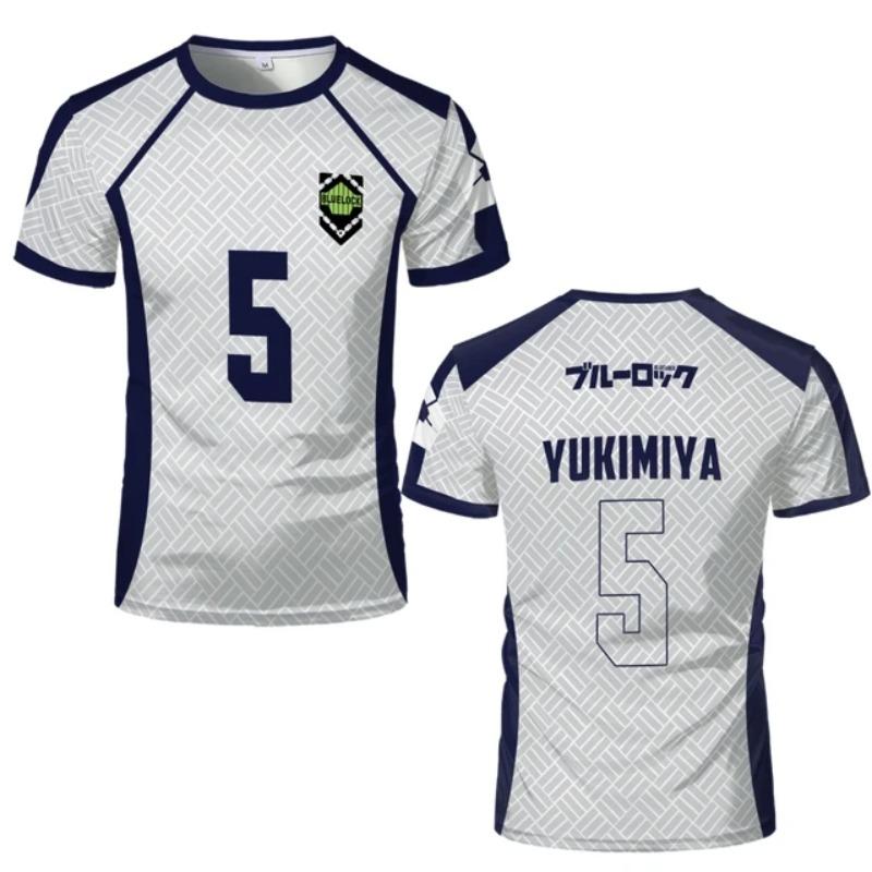 2026 Summer New Men's Blue Lock Anime Football Shirt T-shirt Women's Round Neck Sports Top Casual Short Sleeve T-shirt