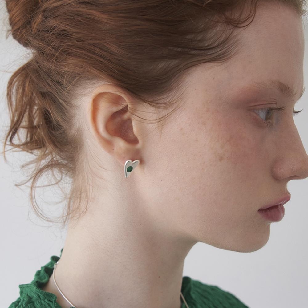 Still Instant Heart Greenery - Earring 06 (2Colors)