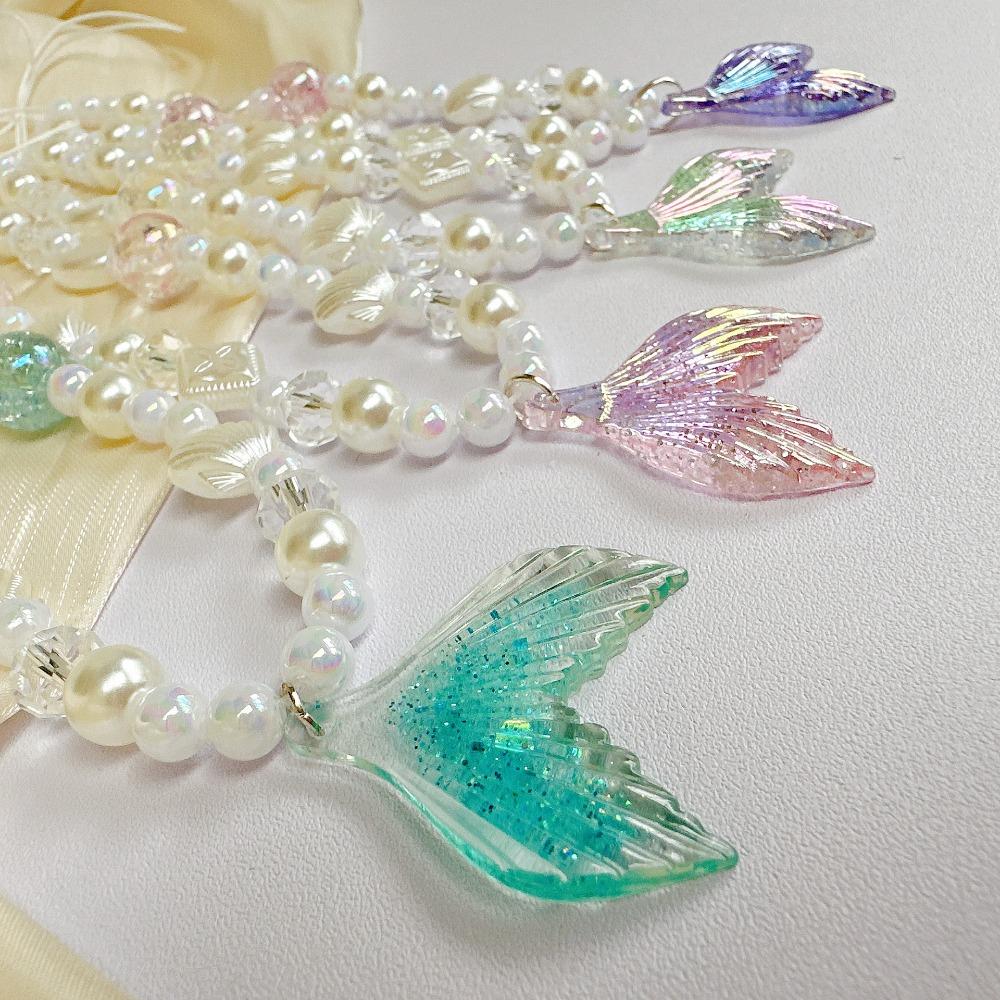 Fish Tail Mobile Phone Lanyard Shell Cell Phone Strap Phone Rope Bead Phone Chain  Telephone Decor